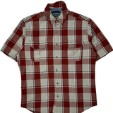 Woolrich Checked Short Sleeve Shirt - Medium Red Cotton