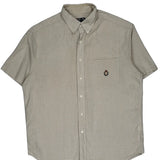 Chaps Ralph Lauren Checked Short Sleeve Shirt - Large Beige Cotton