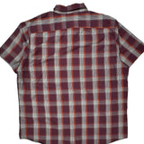 Lee Checked Short Sleeve Shirt - 2XL Burgundy Cotton
