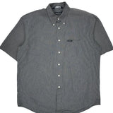 Nautica Checked Short Sleeve Shirt - Large Grey Cotton