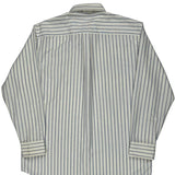 Chaps Ralph Lauren Striped Shirt - Large Blue Cotton Blend