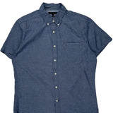 Tommy Hilfiger Short Sleeve Shirt - Large Blue Cotton