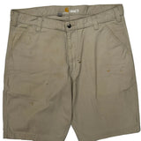 Relaxed Fit Carhartt Carpenter Shorts - 38W 10L Beige Cotton Blend