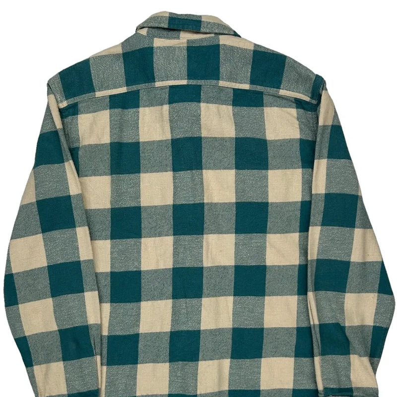 Levis Checked Flannel Shirt - Small Blue Cotton