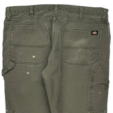 Dickies Carpenter Trousers - 38W 34L Green Cotton Blend