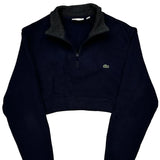 Lacoste Cropped Jumper - XL Navy Cotton