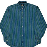 Dockers Striped Shirt - Large Blue Cotton
