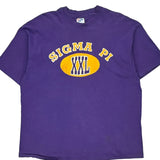 Sigma Pi Hanes Single Stitch T-Shirt - 2XL Purple Cotton