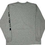 Carhartt Spellout Long Sleeve T-Shirt - XL Grey Cotton