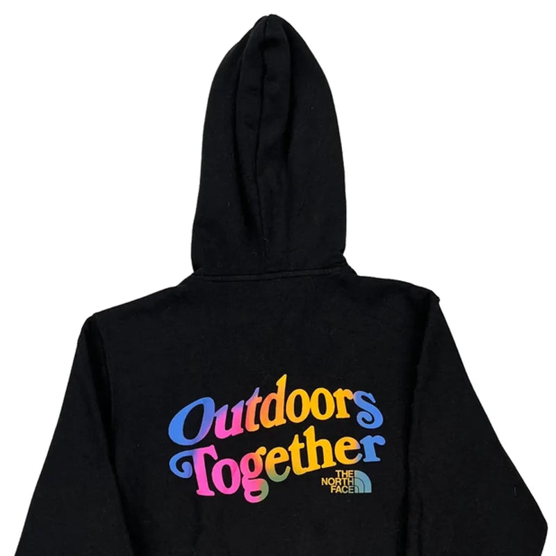 The North Face Graphic Hoodie - Small Black Cotton Blend