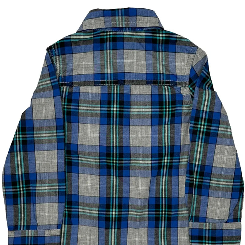 Age 3 Oshkosh Checked Shirt - 2XS Blue Cotton