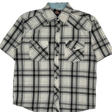 Dickies Checked Short Sleeve Shirt - Medium Black & White Cotton