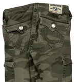 True Religion Camo Cargo Trousers - 28W UK 6 Khaki Cotton Blend
