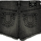 True Religion Denim Shorts - 29W UK 10 Grey Cotton