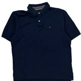 Tommy Hilfiger Polo Shirt - Large Navy Cotton