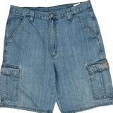 Wrangler Cargo Shorts - 34W 10L Blue Denim