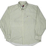Tommy Hilfiger Striped Shirt - XL Green Cotton