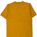 Champion Spellout T-Shirt - Large Yellow Cotton