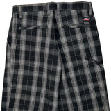 Dickies Checked Shorts - 30W 10L Black Cotton Blend