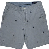 Anchors Polo By Ralph Lauren Striped Chino Shorts - 32W 9L Blue Cotton