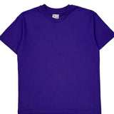 Blank Hanes Single Stitch T-Shirt - Large Purple Cotton Blend