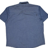 Avirex Checked Short Sleeve Shirt - 2XL Blue Cotton Blend