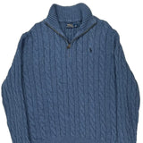 Polo By Ralph Lauren 1/4 Zip - XL Blue Cotton