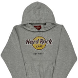 Hard Rock Cafe Graphic Hoodie - Medium Grey Cotton Blend