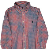 Age 10-12 Ralph Lauren Checked Shirt - Medium Blue Cotton