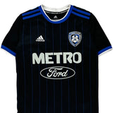 Age 11-12 Coquitlam Metro-Ford Soccer Club Adidas Football Shirt - Medium Black Polyester