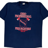 Made In USa Ohio Professional Fire Fighters Jerzees T-Shirt - XL Blue Cotton Blend