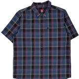 Quiksilver Checked Short Sleeve Shirt - XL Blue Cotton