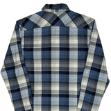 Wrangler Checked Flannel Shirt - Medium Blue Cotton