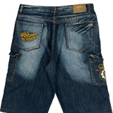 Avon Celli Cargo Shorts - 38″ Waist Acid Wash Denim