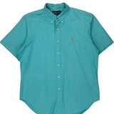 Ralph Lauren Short Sleeve Shirt - Large Blue Cotton