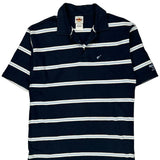 Hard Rock Cafe Striped Polo Shirt - Large White Cotton