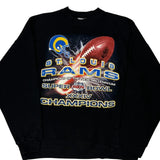 Vintage St. Louis Rams Logo Athletics Nfl Sweatshirt - XL Black Cotton Blend