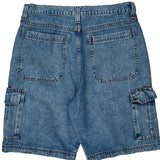 Wrangler Cargo Shorts - 33W 9L Blue Cotton