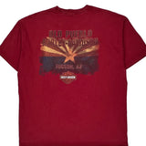 Harley Davidson Graphic T-Shirt - Large Red Cotton