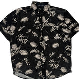 Wrangler Hawaiian Shirt - Large Black Viscose