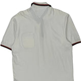 Tommy Hilfiger Striped Polo Shirt - XL White Cotton