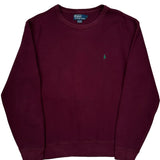 Polo By Ralph Lauren Sweatshirt - Large Burgundy Cotton Blend