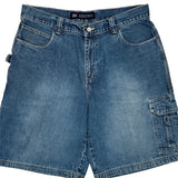 Faded Glory Cargo Carpenter Shorts - 35W 9L Blue Cotton