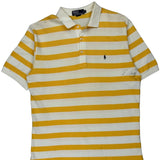 Polo By Ralph Lauren Striped Polo Shirt - Large White Cotton