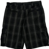 Wrangler Checked Cargo Shorts - 35W 10L Black Cotton