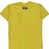 Made In USA Single Stitch 7 Threads Royal T-Shirt - Large Yellow Cotton