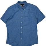 Tommy Hilfiger Short Sleeve Shirt - Medium Blue Cotton