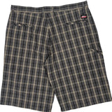 Dickies Checked Shorts - 34W 11L Grey Cotton