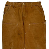 Carhartt Double Knee Carpenter Trousers - 38W 30L Brown Cotton