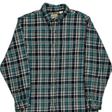Red Head Checked Flannel Shirt - Large Multicoloured Cotton